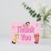 Carte Postale Chats de doodle merci  (Debout devant)
