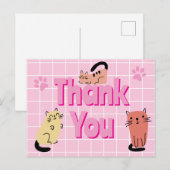 Carte Postale Chats de doodle merci  (Devant / Derrière)