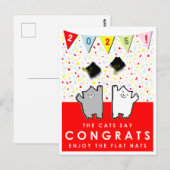 Carte Postale Chats de fin d'études amusants 2025 (Devant / Derrière)