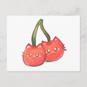 Carte Postale Chats de fruits de cerise (Devant)