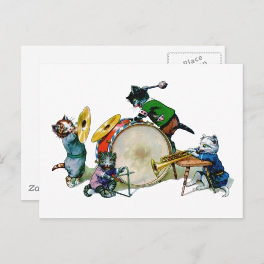 Carte Postale Chats de jazz (Devant / Derrière)