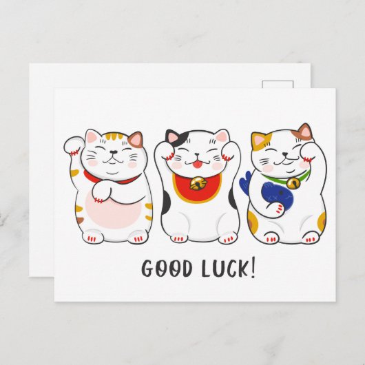 Carte Postale Chats de Maneki-neko (Devant / Derrière)