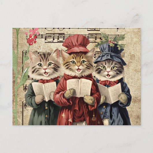 Carte Postale Chats de Noël (Devant)