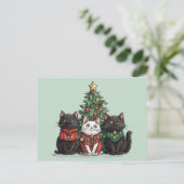 Carte Postale Chats de Noël mignons (Debout devant)
