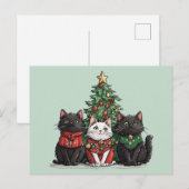 Carte Postale Chats de Noël mignons (Devant / Derrière)