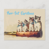 Carte Postale Chats de Noël victoriens amusants (Devant)