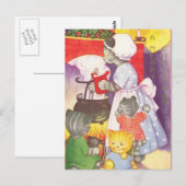 Carte Postale Chats de Noël vintage (Devant / Derrière)