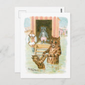 Carte Postale Chats de plage par Louis Wain (Devant / Derrière)