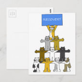 Carte Postale Chats de récupération célébrant la sobriété etc (Devant / Derrière)