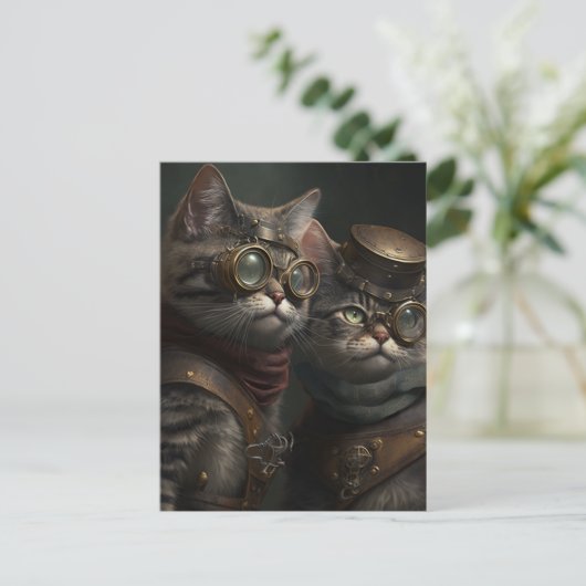 Carte Postale Chats de Steampunk (Debout devant)