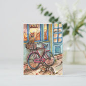 Carte Postale Chats devant la boulangerie (Debout devant)