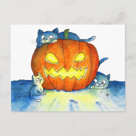 Carte Postale Chats d'Halloween (Devant)