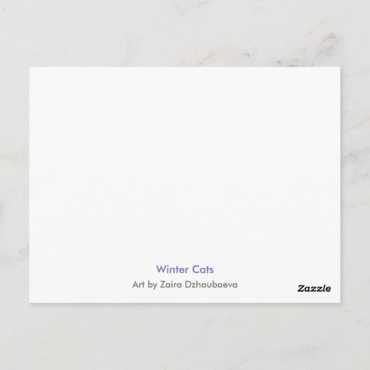 Carte Postale Chats d'hiver (Dos)