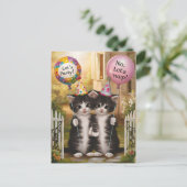 Carte Postale Chats drôles d'anniversaire du signe du zodiaque G (Debout devant)