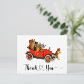 Carte Postale Chats Drôles et Idiots Voiture Rétro Script de Rem (Debout devant)