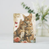 Carte Postale Chats du Bengale Saint-Valentin (Debout devant)