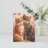 Carte Postale Chats écossais pliés Saint-Valentin (Debout devant)