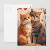 Carte Postale Chats écossais pliés Saint-Valentin (Devant / Derrière)