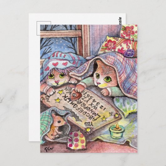 Carte Postale Chats effrayants (Devant / Derrière)