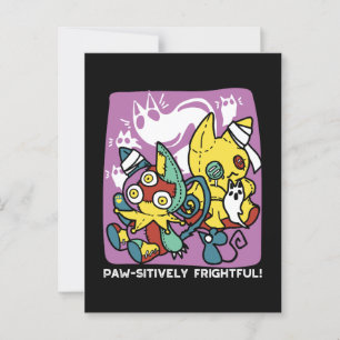 Carte Postale Chats effrayants de l'art d'Halloween : Terribleme