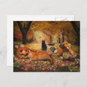 Carte Postale Chats en automne (Devant / Derrière)