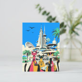 Carte Postale Chats en vacances Visiter l'avenir (Debout devant)