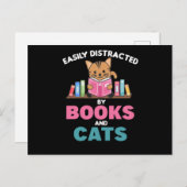 Carte Postale Chats Et Livres Drôle Dire Avec Livre Et Chat (Devant / Derrière)