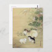 Carte Postale Chats et Plantes d'automne, Artiste inconnu (Devant / Derrière)