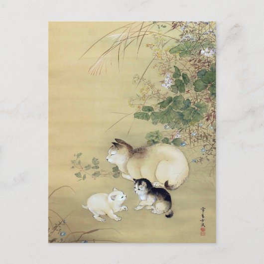 Carte Postale Chats et Plantes d'automne, Artiste inconnu (Devant)