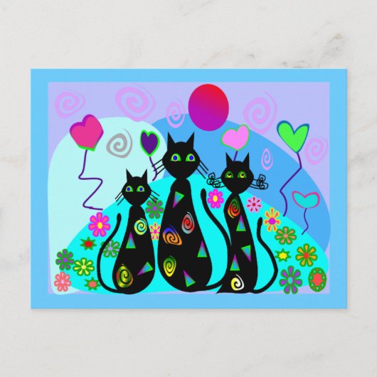 Carte Postale "Chats fantastiques de l'été" (Devant)