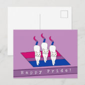 Carte Postale Chats fiers avec drapeau de fierté bisexuel (Devant / Derrière)