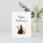Carte Postale Chats Halloween Cute Black Orange Holiday (Debout devant)