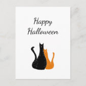 Carte Postale Chats Halloween Cute Black Orange Holiday (Devant)