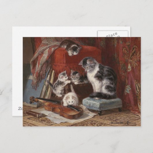 Carte Postale Chats joueurs - Ronner (Devant / Derrière)