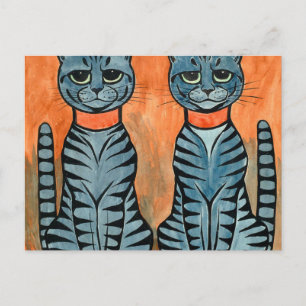 Carte Postale Chats jumeaux par Louis Wain