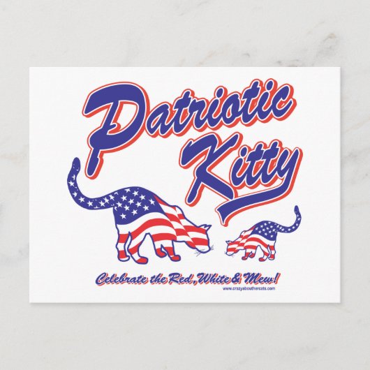 Carte Postale Chats Kitty Patriotique (Devant)