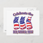 Carte Postale Chats Kitty Patriotique (Devant / Derrière)