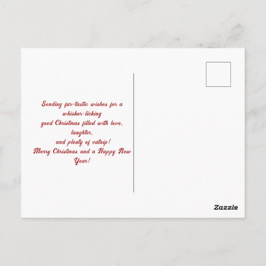 Carte Postale Chats mignons avec chapeaux de Père Noël (Dos)