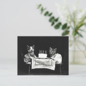 Carte Postale Chats mignons avec gâteau d'anniversaire (Debout devant)