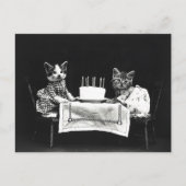 Carte Postale Chats mignons de gâteau d'anniversaire (Devant)
