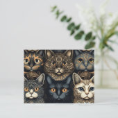 Carte Postale Chats mignons posant ensemble (Debout devant)