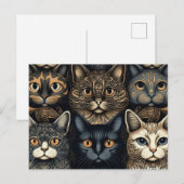 Carte Postale Chats mignons posant ensemble (Devant / Derrière)