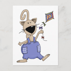 Carte Postale Chats 'n' Chiens ・ Chat avec Cerf-volant