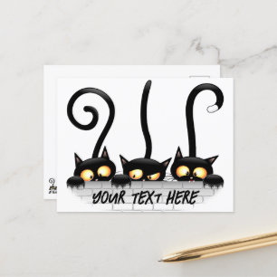 Carte Postale Chats Naughty, Playful et drôle de personnages