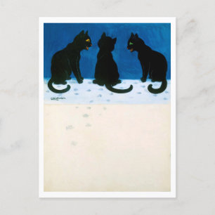 Carte Postale Chats noirs dans la neige, Louis Wain