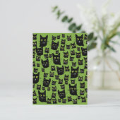 Carte Postale Chats noirs éffrayants (Debout devant)