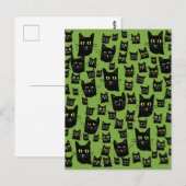 Carte Postale Chats noirs éffrayants (Devant / Derrière)