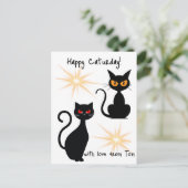 Carte Postale Chats noirs rétro avec texte modifiable - explosio (Debout devant)