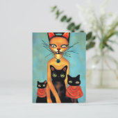 Carte Postale Chats par IA (Debout devant)