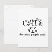 Carte Postale Chats parce que les gens sont nuls (Devant / Derrière)